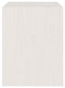 Biała drewniana szafka nocna z półką - Xano