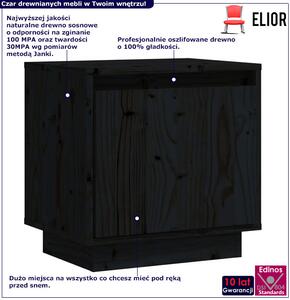 Czarna drewniana szafka nocna w stylu skandynawskim - Vefo