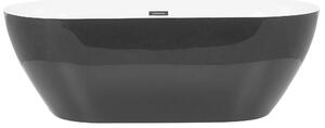 Nowoczesna wanna wolnostojąca akrylowa 180 x 80 cm czarna Carrera Beliani