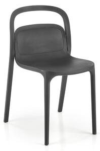 Czarne minimalistyczne krzesło ogrodowe sztaplowane - Nagun