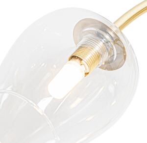 Klasyczna lampa sufitowa złota ze szkłem 9 lampek - Elien Oswietlenie wewnetrzne