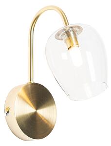 Klasyczny Kinkiet / Lampa scienna złoty ze szkłem - Elien Oswietlenie wewnetrzne