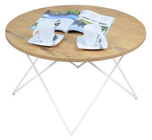 Okrągły stolik kawowy w stylu skandynawskim dąb lancelot - Murilo 5X