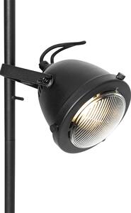 Industrialna lampa podłogowa czarna 2-punktowa - Emado Oswietlenie wewnetrzne