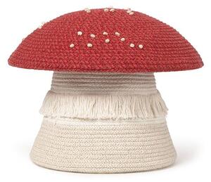 Czerwono-kremowy tekstylny dziecięcy kosz na zabawki ø 38x33 cm Big Mushroom – Lorena Canals