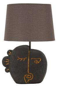 Brązowa lampa stołowa z tekstylnym kloszem (wysokość 39,5 cm) Tribal – Mauro Ferretti