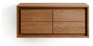 Brązowa wisząca szafka pod umywalkę z litego drewna tekowego 90x40 cm Kenta – Kave Home