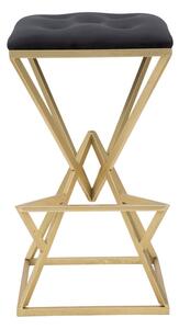 Czarny/w kolorze złota tapicerowany hoker (wysokość siedziska 75 cm) Piramid – Mauro Ferretti