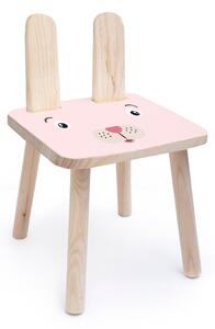 Dziecięce krzesło z litej sosny Little Nice Things Rose Bunny