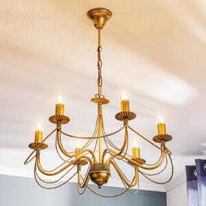 Żyrandol Tori 6 EMIBIG LIGHTING, możliwość ściemniania, mosiężny / złoty, salon / jadalnia, metal, antyczny