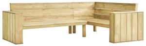 Ogrodowa ławka narożna z poduszkami, 239 cm, drewno sosnowe