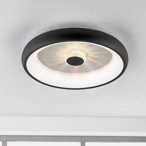 JUST LIGHT. Lampa sufitowa LED Vertigo, CCT, Ø 46,5 cm, czarna