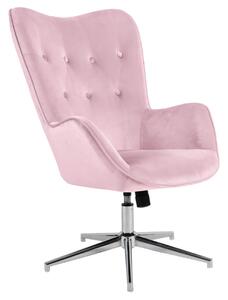 MebleMWM Nowoczesny fotel obrotowy MY-9007-1 różowy welur