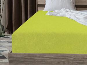 Prześcieradło frotte PREMIUM limonkowe 140x200 cm