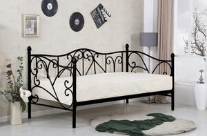 Łóżko Stalowe ze Stelażem SUMATRA 90x200 Czarne