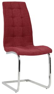 Wspornikowe krzesła stołowe, 6 szt., winna czerwień, tkanina