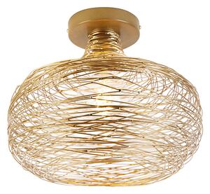 Designerska lampa sufitowa złota - Sarella Oswietlenie wewnetrzne