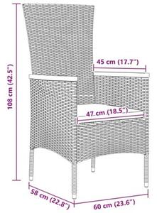 Zestaw Mebli Ogrodowych Komplet Jadalniany Z Poduszkami 7-Częściowy Szary Metal Na Taras Balkon Ogród