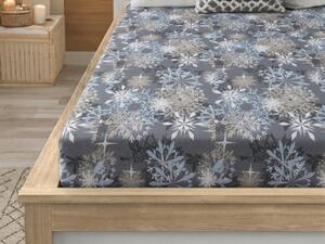 Prześcieradło z mikrofibry SNOWFLAKE niebieskoszare 90x200 cm