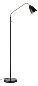 Czarna lampa stojąca LED ze ściemniaczem i metalowym kloszem (wysokość 140 cm) Patro – Markslöjd