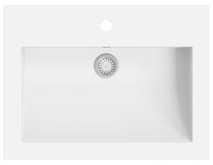 Granitowa umywalka, 600 x 450 x 120 mm, biała