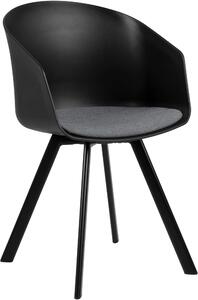 Krzeso do jadalni Design Scandinavia Mona (zestaw 2 szt.), tkanina, czarne