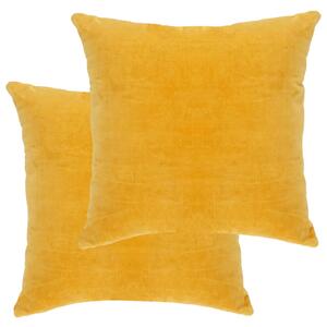 Poduszki, 2 szt., aksamit bawełniany, 45 x 45 cm, żółte