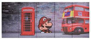 Zestaw obrazów z londyńskim nadrukiem, kolorowy, 150x60 cm