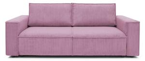 Różowa sztruksowa rozkładana sofa 245 cm Nihad – Bobochic Paris