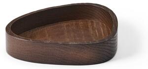 Brązowy drewniany pojemnik dekoracyjny 14x12,5x3 cm Curve S – LIND DNA