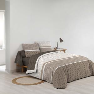 Brązowa bawełniana pościel dwuosobowa z prześcieradłem/6-częściowa 240x220 cm Pacha – douceur d'intérieur