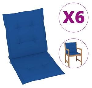 Poduszki na krzesła ogrodowe, 6 szt., kobaltowe, 100x50x3 cm