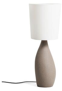 Biało-jasnoszara lampa stołowa z tekstylnym kloszem (wysokość 77 cm) Viona – Kave Home