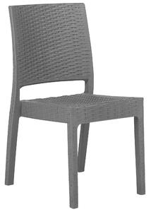 Nowoczesny zestaw mebli ogrodowych kwadratowy stół 4 krzesła szary Fossano Beliani