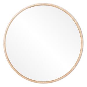 Lustro ścienne z ramą z litego drewna dębowego Gazzda Look, ⌀ 32 cm