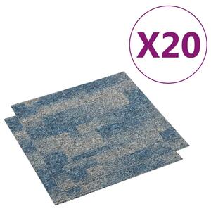 Podłogowe płytki dywanowe, 20 szt., 5 m², niebieskie