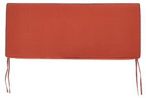 Rustykalna ławka ogrodowa lite drewno akacjowe 120 cm czerwona poduszka Sovana Beliani