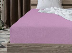 Prześcieradło frotte PREMIUM fioletowo-różowe 160x200 cm