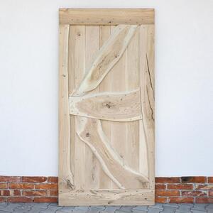 Drzwi przesuwne drewniane dębowe FLINSTON z gwoździami