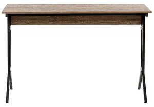 Biurko ciemne drewno industrialne do pisania metalowe nogi 120 x 48 cm Creek Beliani