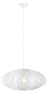 Biała lampa wisząca z tekstylnym kloszem ø 60 cm Florence – Markslöjd