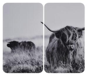 Płyty ochronne na kuchenkę ze szkła hartowanego zestaw 2 szt. 30x52 cm Universal Highland Cattle – Wenko