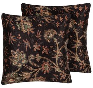 Zestaw 2 poduszek dekoracyjnych w kwiaty retro 45 x 45 cm wielokolorowy Karur Beliani