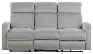 Sofa funkcja relaksu manualna 3-osobowa tapicerowana welur jasnoszary Verdal Beliani