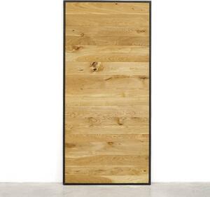 Drzwi przesuwne drewniane dębowe w ramie METALDESK