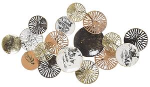 Nowoczesna dekoracja ścienna metal złoto-srebrna Industrialna do salonu Osmium Beliani