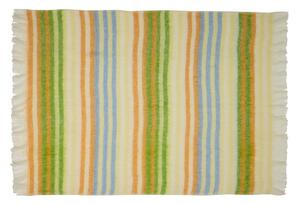 Żółto-zielony koc z mieszanki wełny 140x200 cm Loom – Hübsch