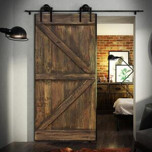 Drzwi przesuwne drewniane w ramie stalowej FABRIC