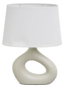 Biało-beżowa lampa stołowa ceramiczna z tekstylnym kloszem (wysokość 30 cm) – Casa Selección
