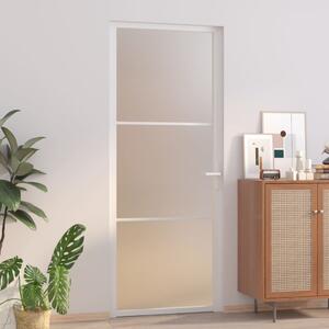 Drzwi wewnętrzne, 83x201,5 cm, białe, matowe szkło i aluminium